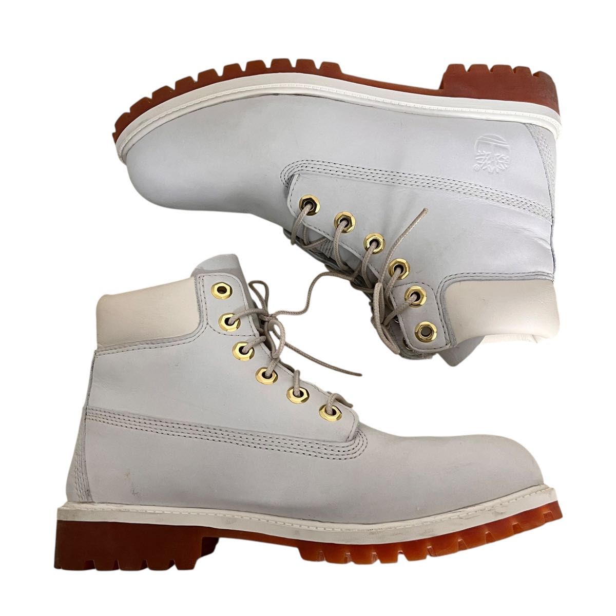 Timberland ホワイト ハイカットワークブーツ 24 0cm 美品