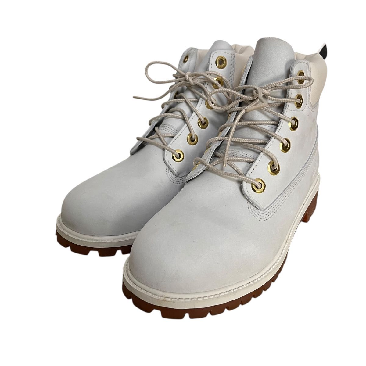 Timberland ホワイト ハイカットワークブーツ 24 0cm 美品