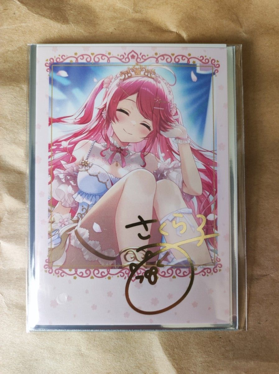 さくらみこ 誕生日記念2025 箔押し複製サイン入り チェキ風ブロマイド