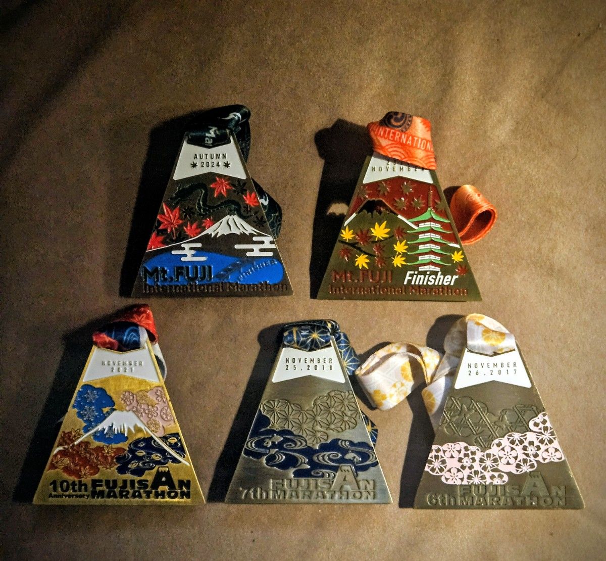 新品未使用 富士山マラソン完走メダル 5個セット フィニッシャーメダル