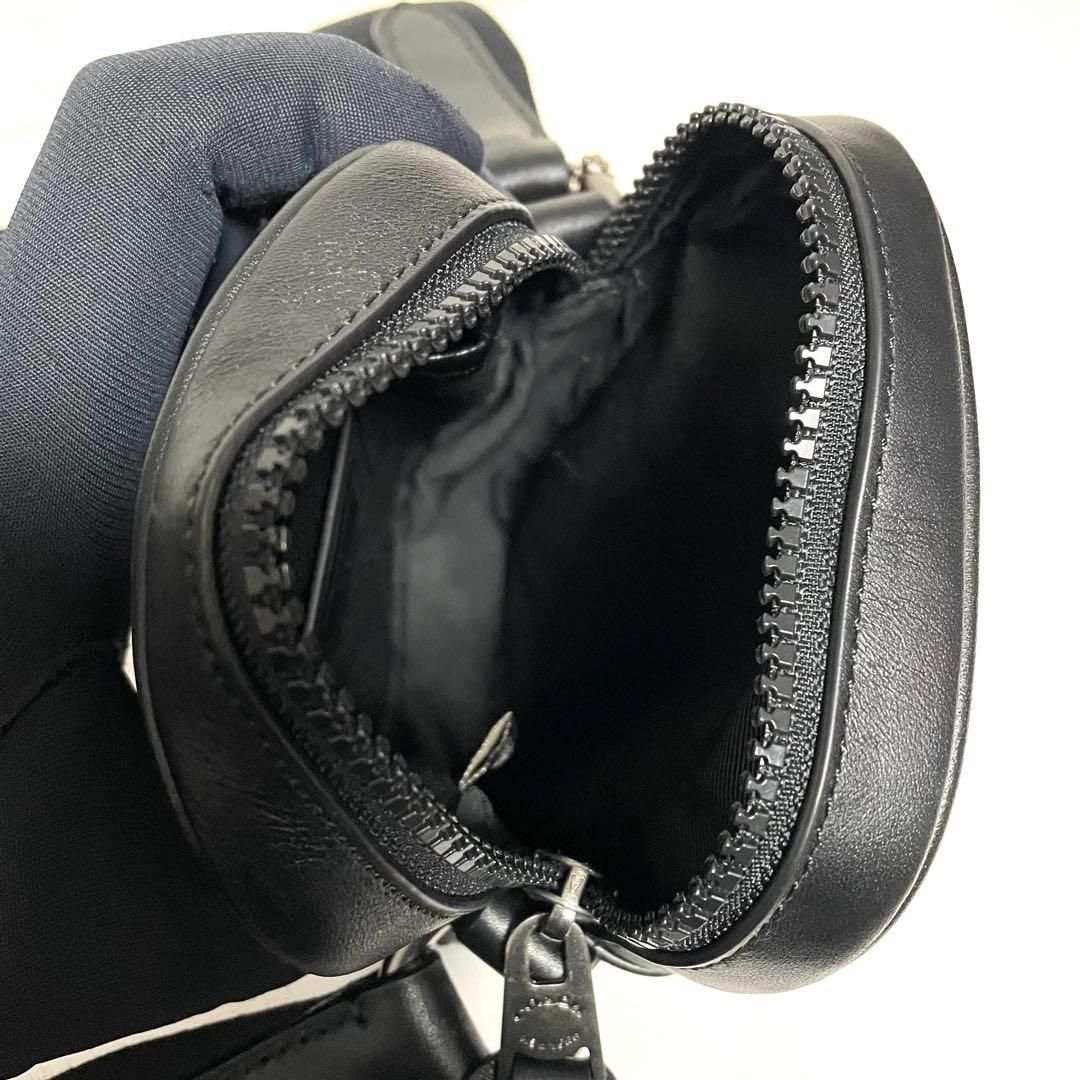 極美品 COACH コーチ テレインクロス ボディバッグ F72963 レザー 黒