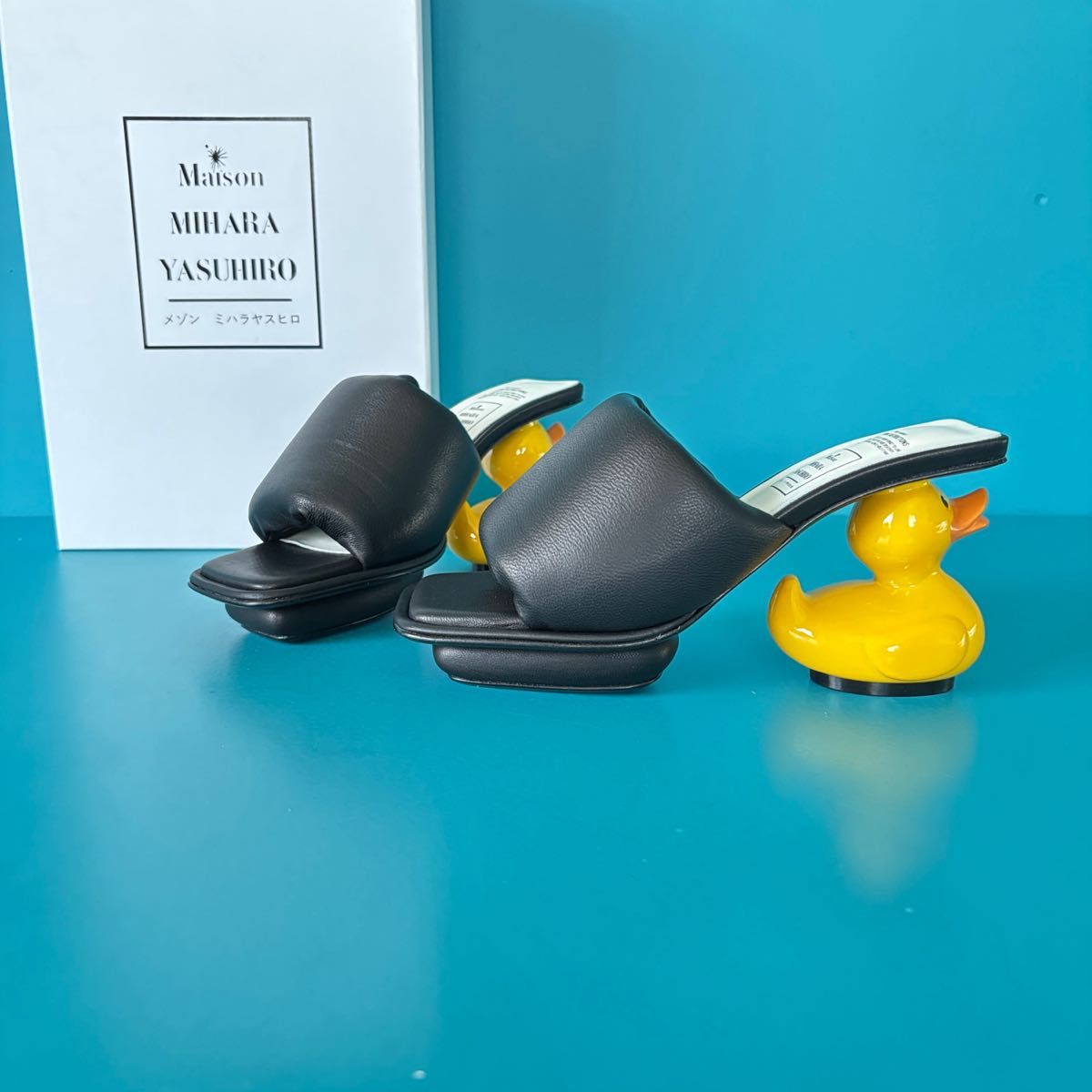 未使用】メゾンミハラヤスヒロ ダックヒール サンダル アヒル 黒 36 箱