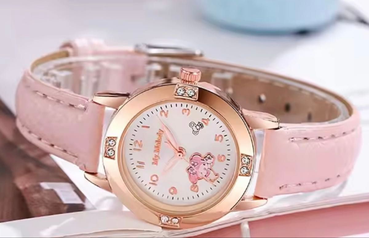 新品 マイメロディ ちゃん 腕時計 アナログ ウォッチ ピンク ストーン