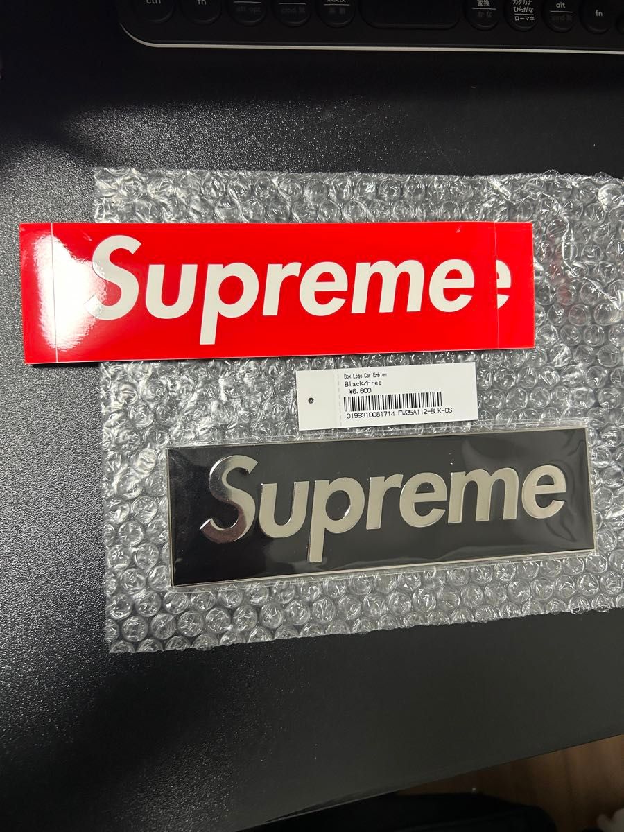 早い者勝ち 最安値 supreme カーエンブレム box logo car emblem black