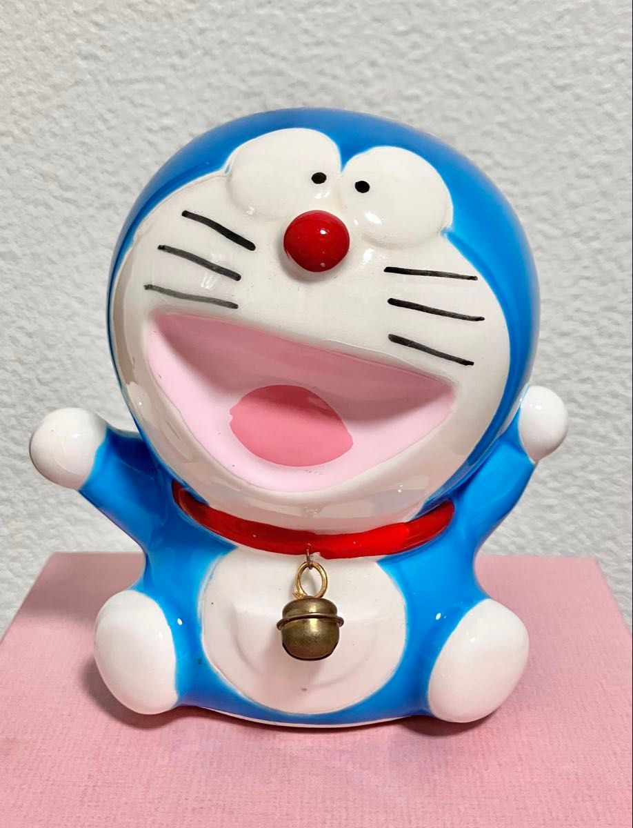 レア レトロ ドラえもん サンタクロース 貯金箱 陶器製 昭和 当時物