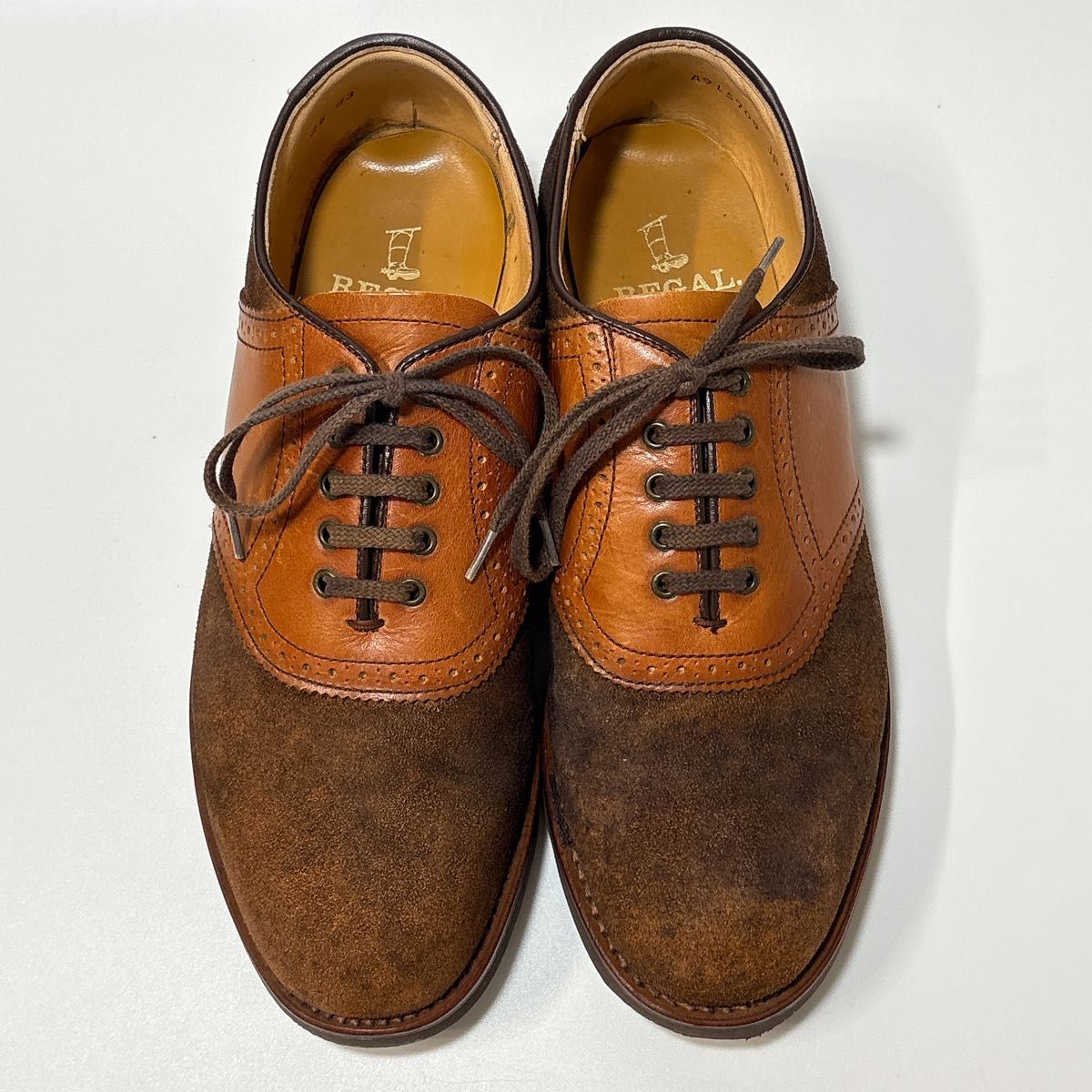 良品】 REGAL リーガル サドルシューズ ブラウン ヌバック レザー