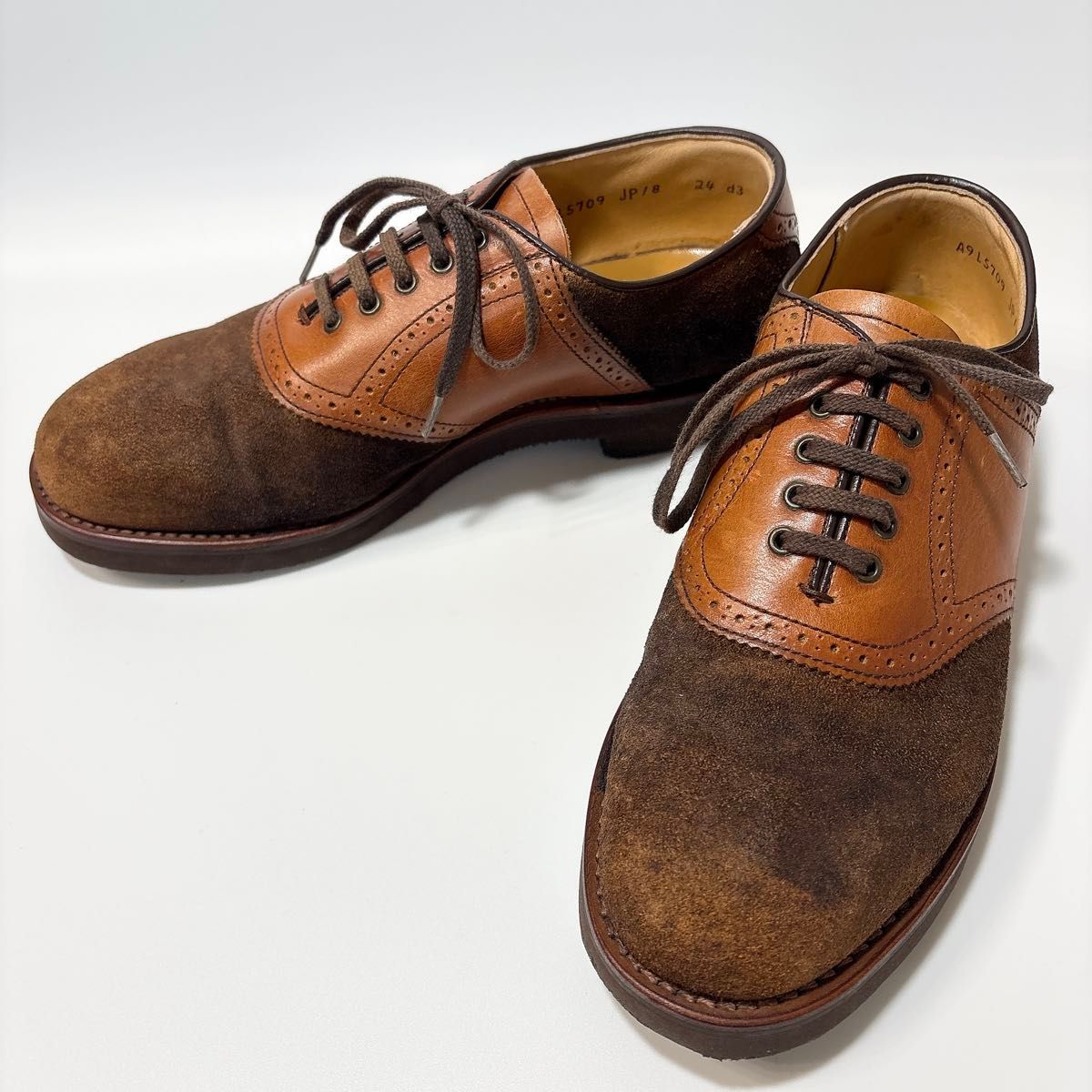 良品】 REGAL リーガル サドルシューズ ブラウン ヌバック レザー