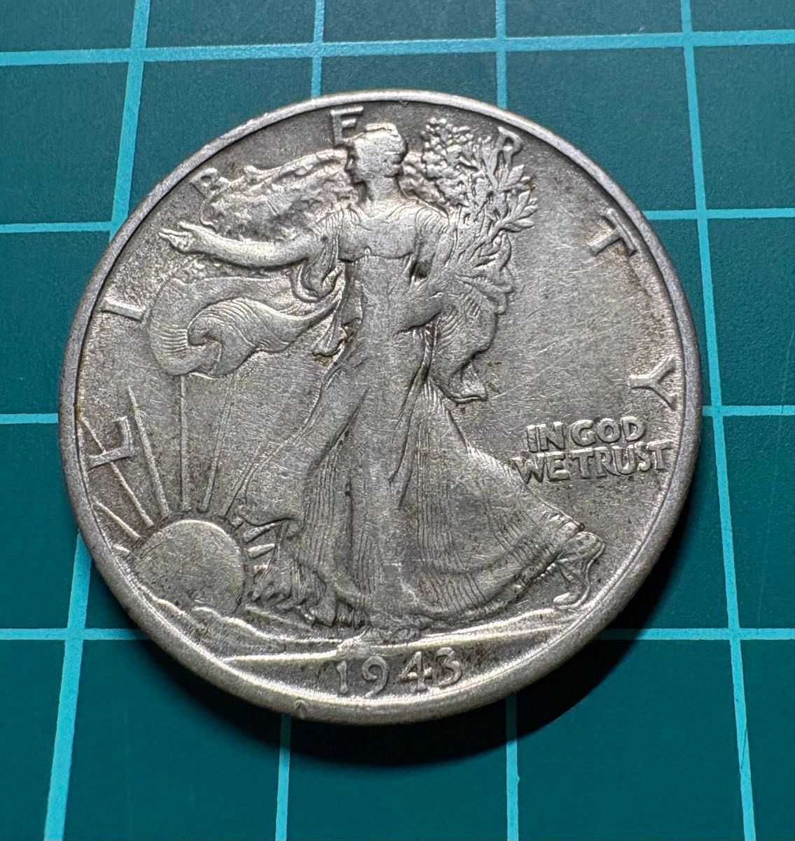 1943年 ウォーキングリバティ ハーフダラー銀貨【Sミントマーク