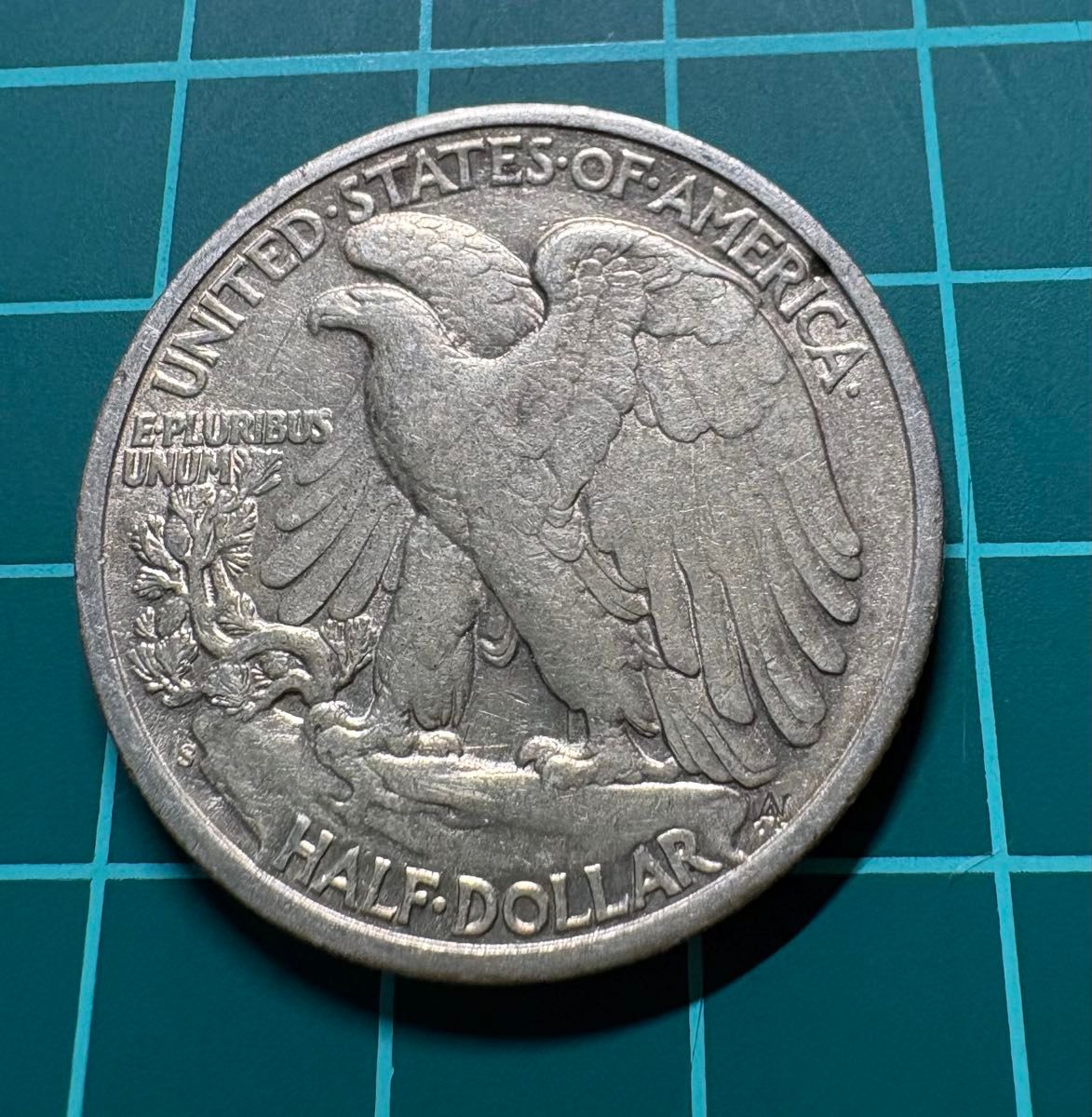 1943年 ウォーキングリバティ ハーフダラー銀貨【Sミントマーク