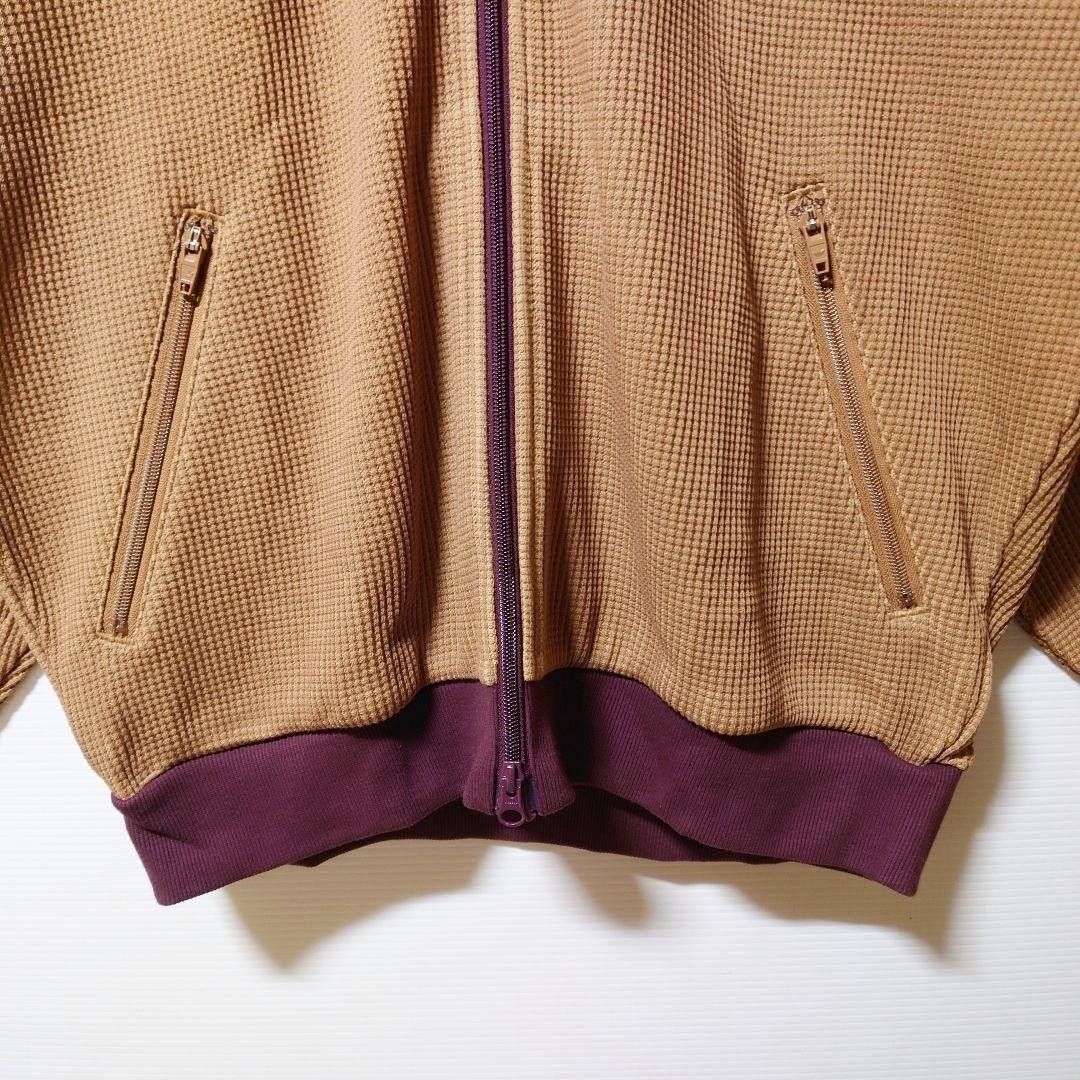 新品 adidas 茶 M ワッフルトラックジャケット ニットトップ ジャージ