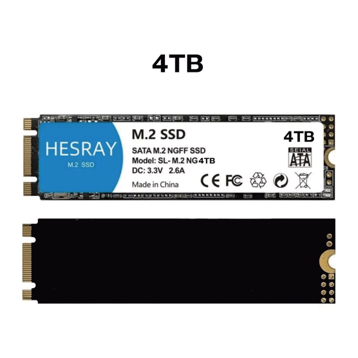 HESRAY M 2 2280 NGFF SSD 4TB SATA3 0 ソリッドステートドライブ