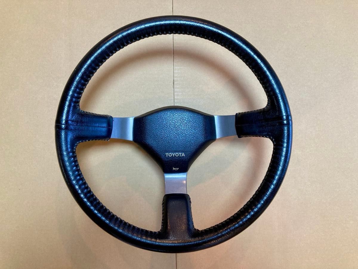 AE86 純正 ステアリング ハンドル レザー 革巻 前期 APEX レビン
