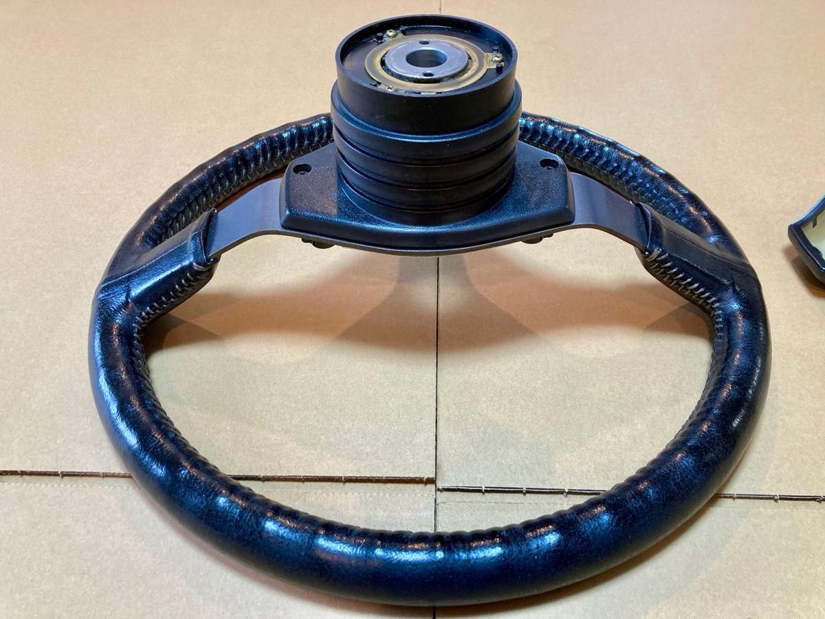 AE86 純正 ステアリング ハンドル レザー 革巻 前期 APEX レビン