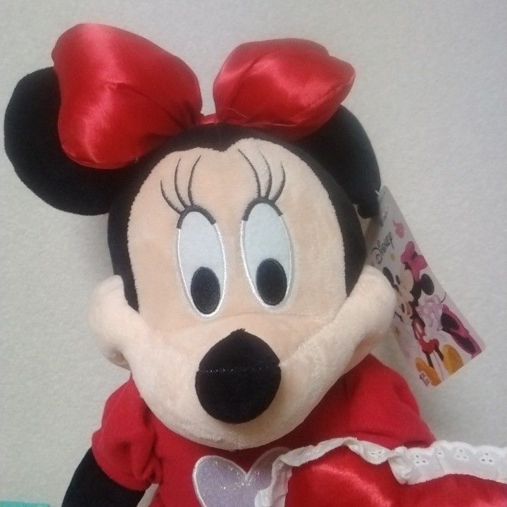 ディズニー ミニーマウス バレンタインデニムドレス ぬいぐるみ タグ