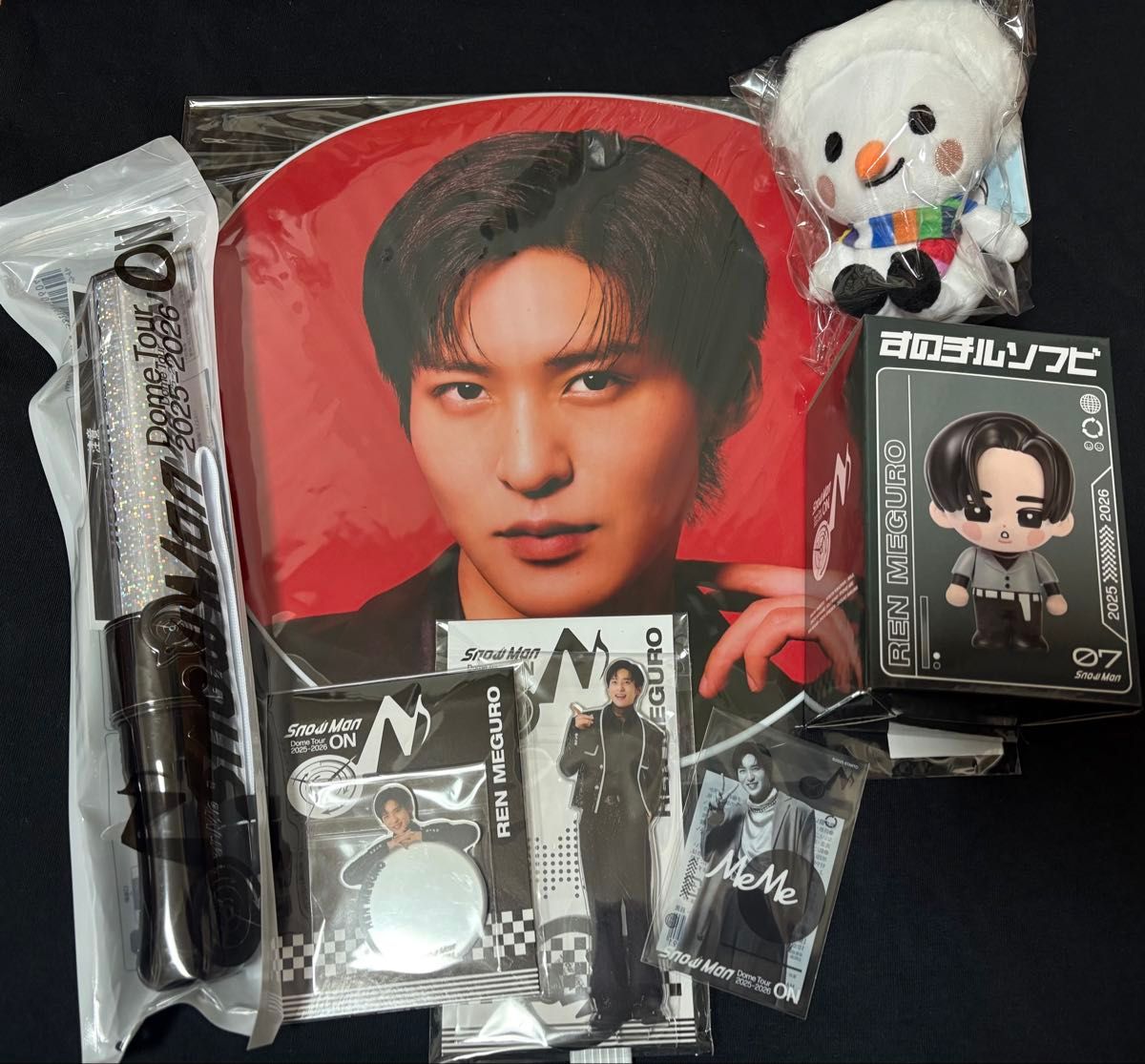 即日発送】SnowMan 目黒蓮 グッズ 7点セット ペンライト うちわ ソフビ