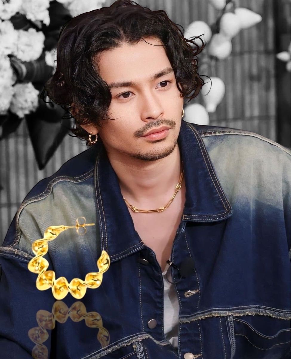 常田大希 着用風 ゴールド スパイラル フープピアス｜Yahoo!フリマ（旧