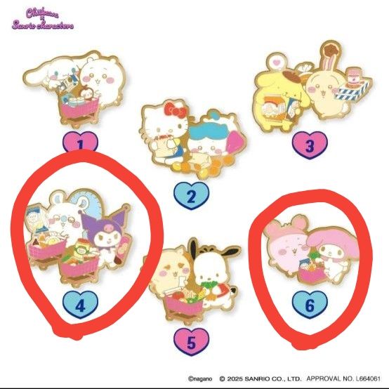 ちいかわ サンリオ ピンバッジ モモンガ×クロミ カニちゃん×マイメロ