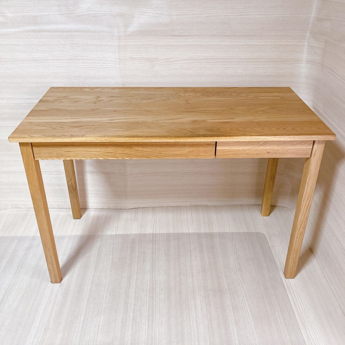 無印良品 無垢材デスク オーク材 引出し付き テーブル 机 インテリア