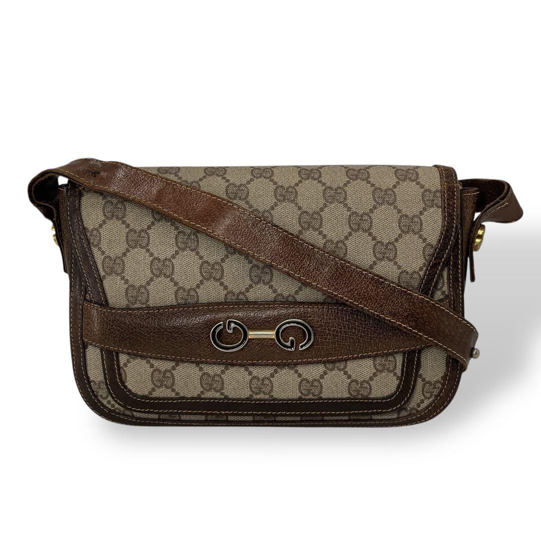 オールドグッチ ショルダーバッグ GGスプリーム Gロゴ ベージュ PVC