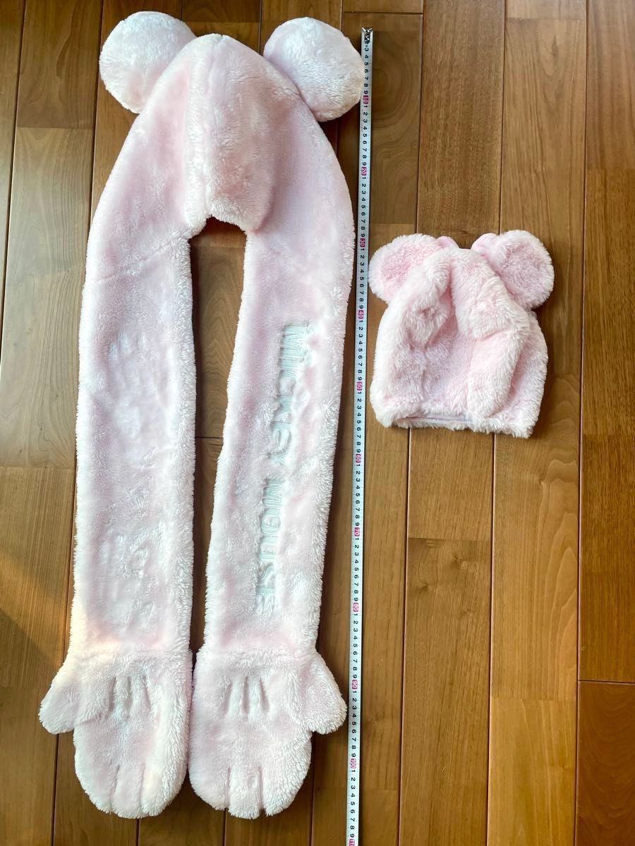 ディズニーリゾート フード付きマフラー 大人用 子供用 ミニー ファン