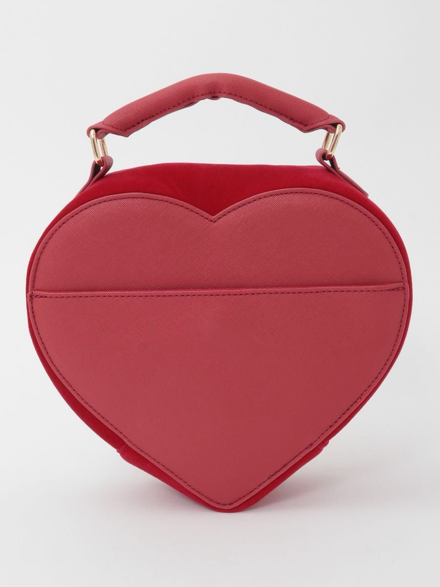PINK HOUSE ハート型ベロアバッグ 赤 ショルダー ポシェット