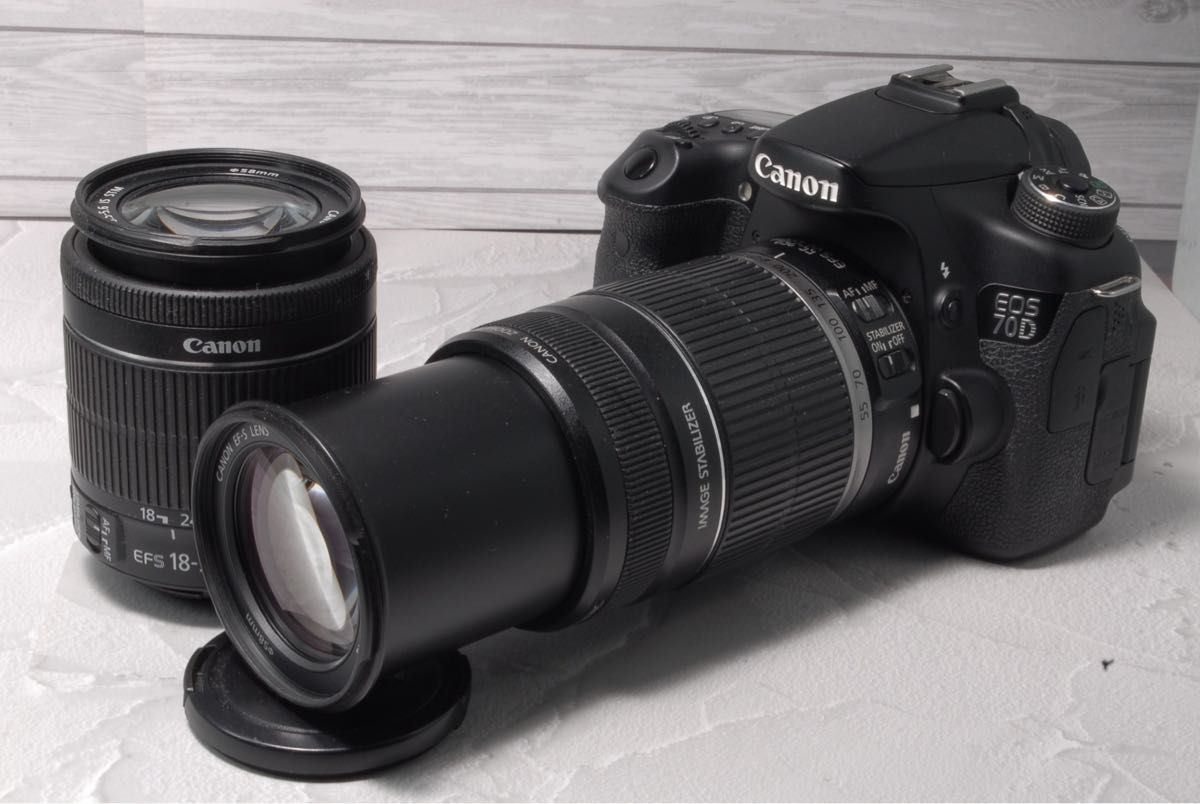 Canon EOS 70D ダブルレンズキット Wi-Fi搭載 スマホ転送OK キャノン