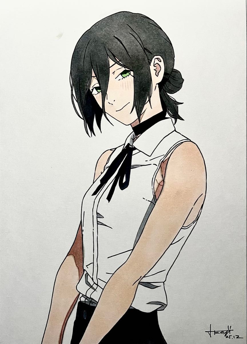 手描きイラスト コピック 鉛筆画 B5 No 20 チェンソーマン レゼ｜Yahoo