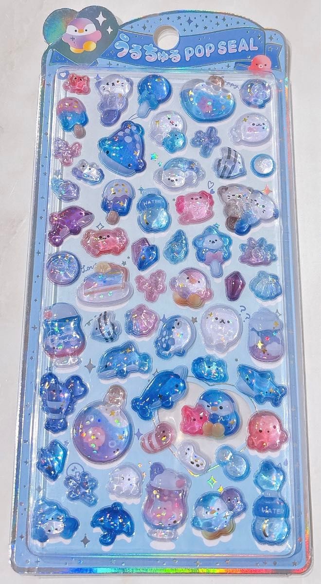 キラキラ うるちゅるポップシール ボンボン ドロップシール うるちゅる