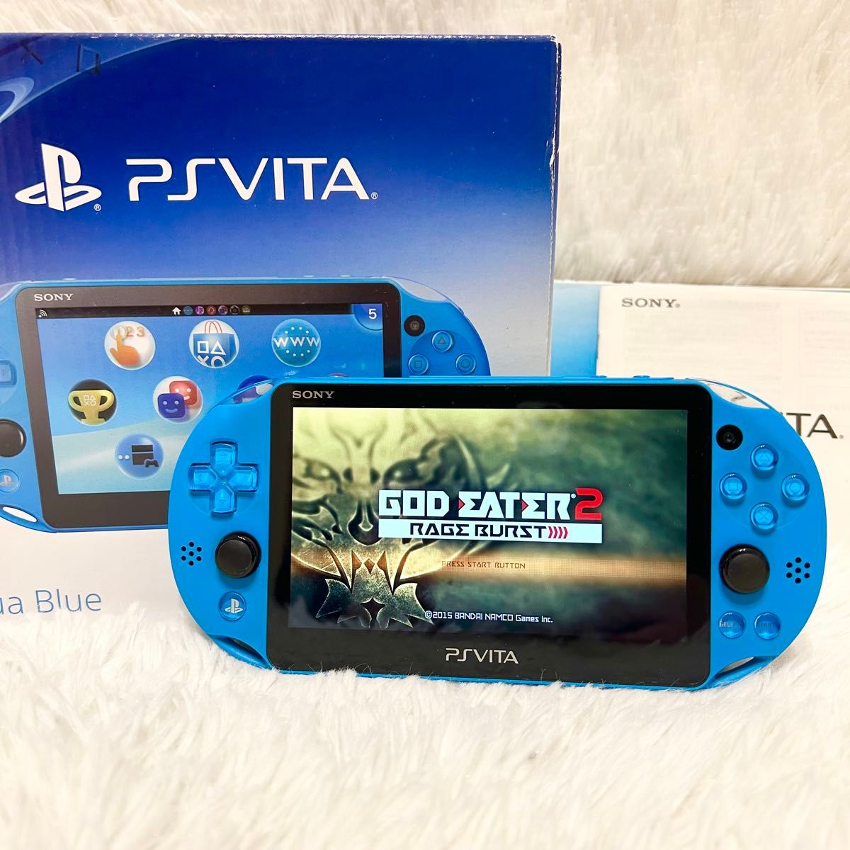 美品 箱付き 動作良好】PSVita PCH-2000 アクアブルー PS VITA