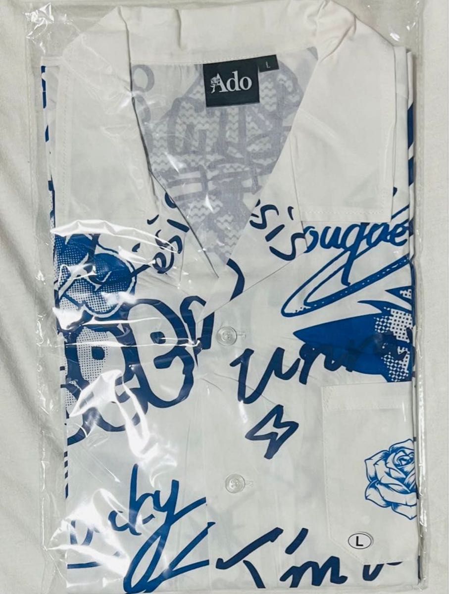 新品】Lサイズ Ado 5th POPUP-STORE オープンカラーシャツ Ado 5周年