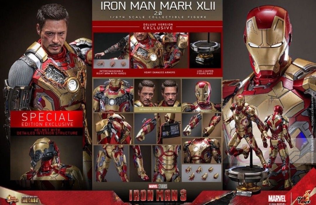新品未開封 ホットトイズMMS759D66b『アイアンマン3』 アイアンマン