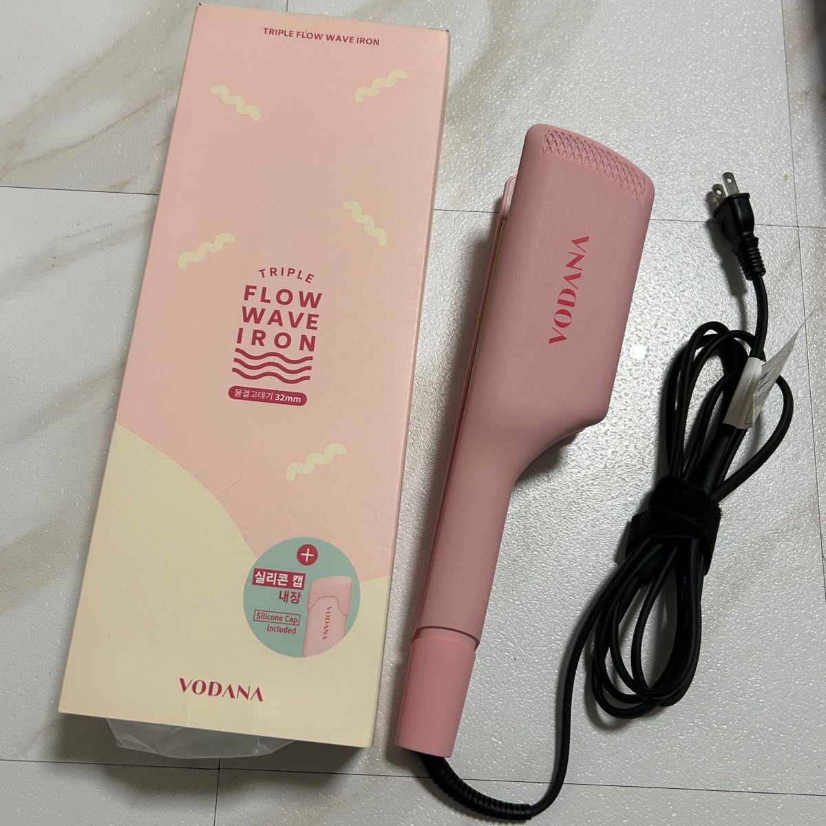 VODANA 人気 トリプルフローヘアアイロン 32mm ピンクバニラ