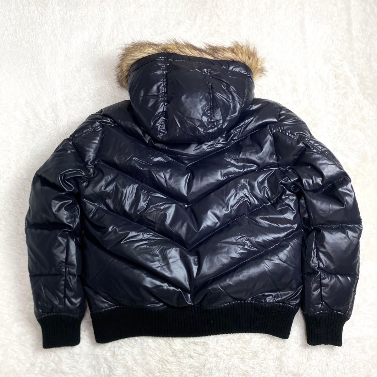 OLD UNIQLO fur down jacket 00s y2k 光沢 短丈 オールドユニクロ