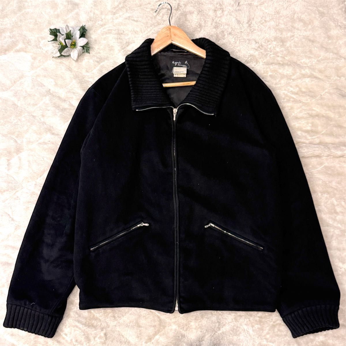 agnes b homme アニエスベー オム カシミヤ混 ウール ジップアップ