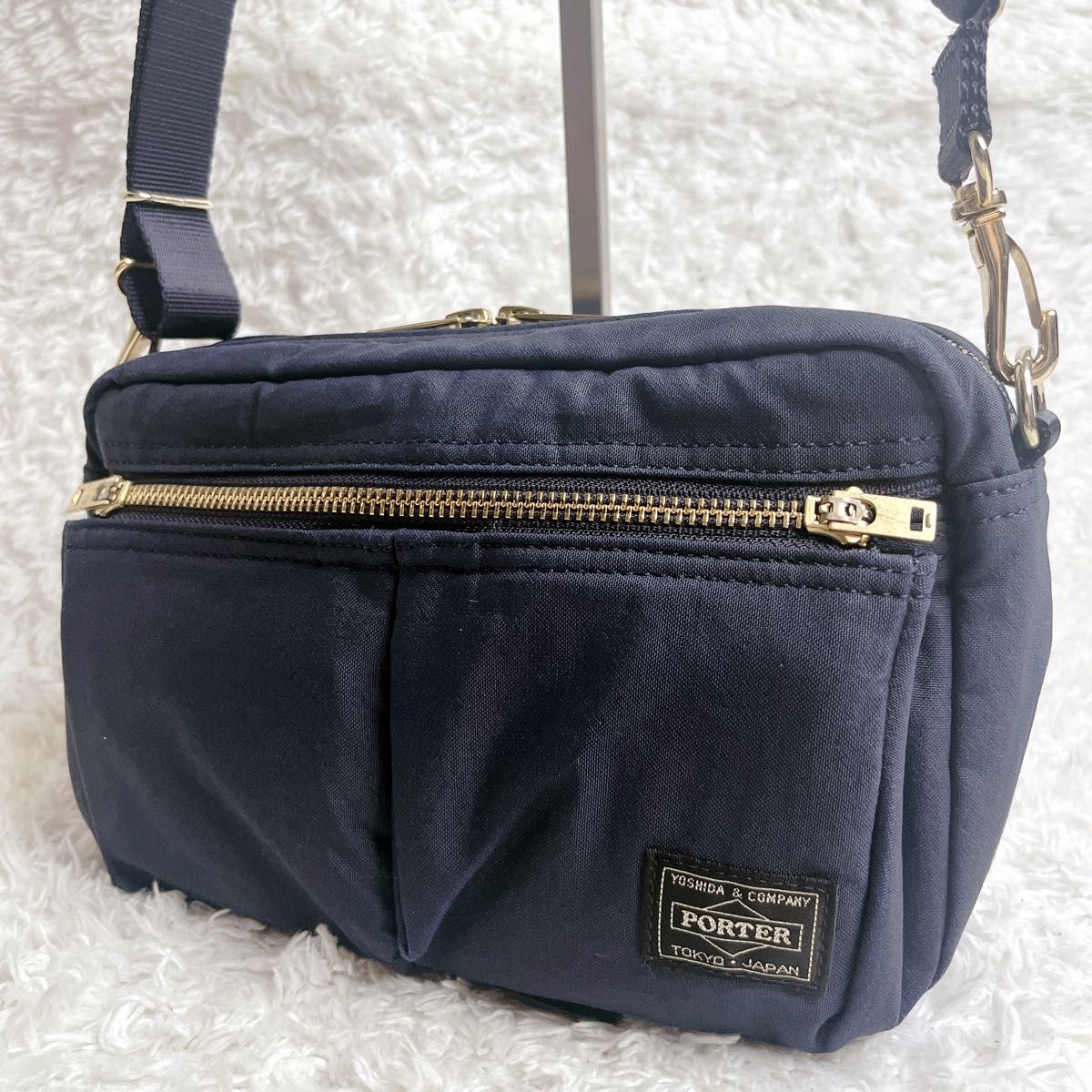 新型 極美品 ポーター ドラフト ショルダーバッグ ネイビー PORTER