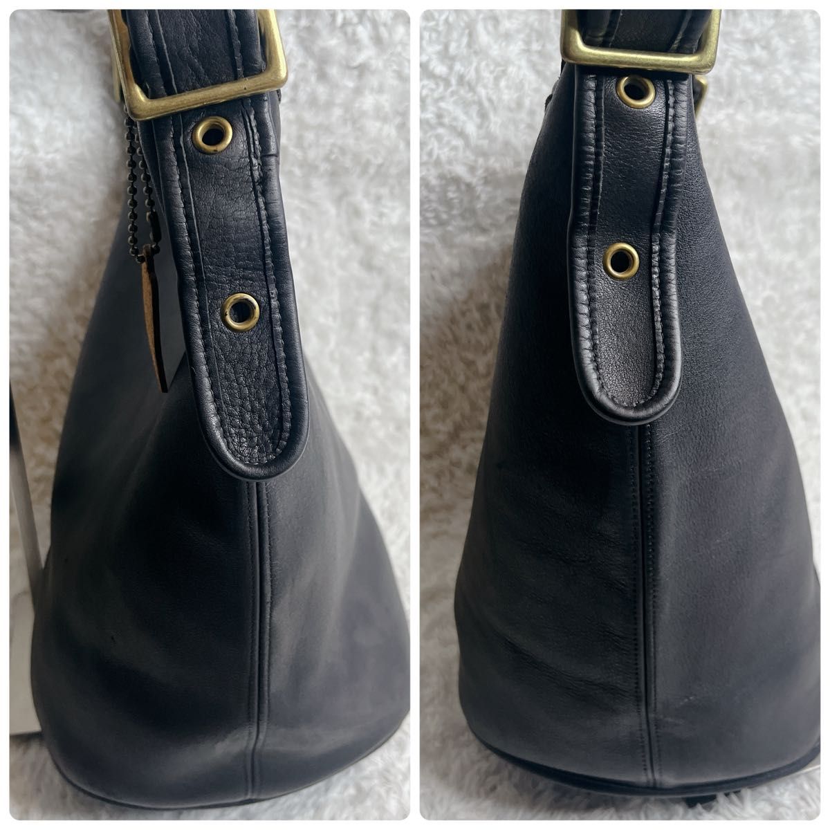 オールドコーチ ブラック USA製 COACH レザー バケツ型 ショルダー