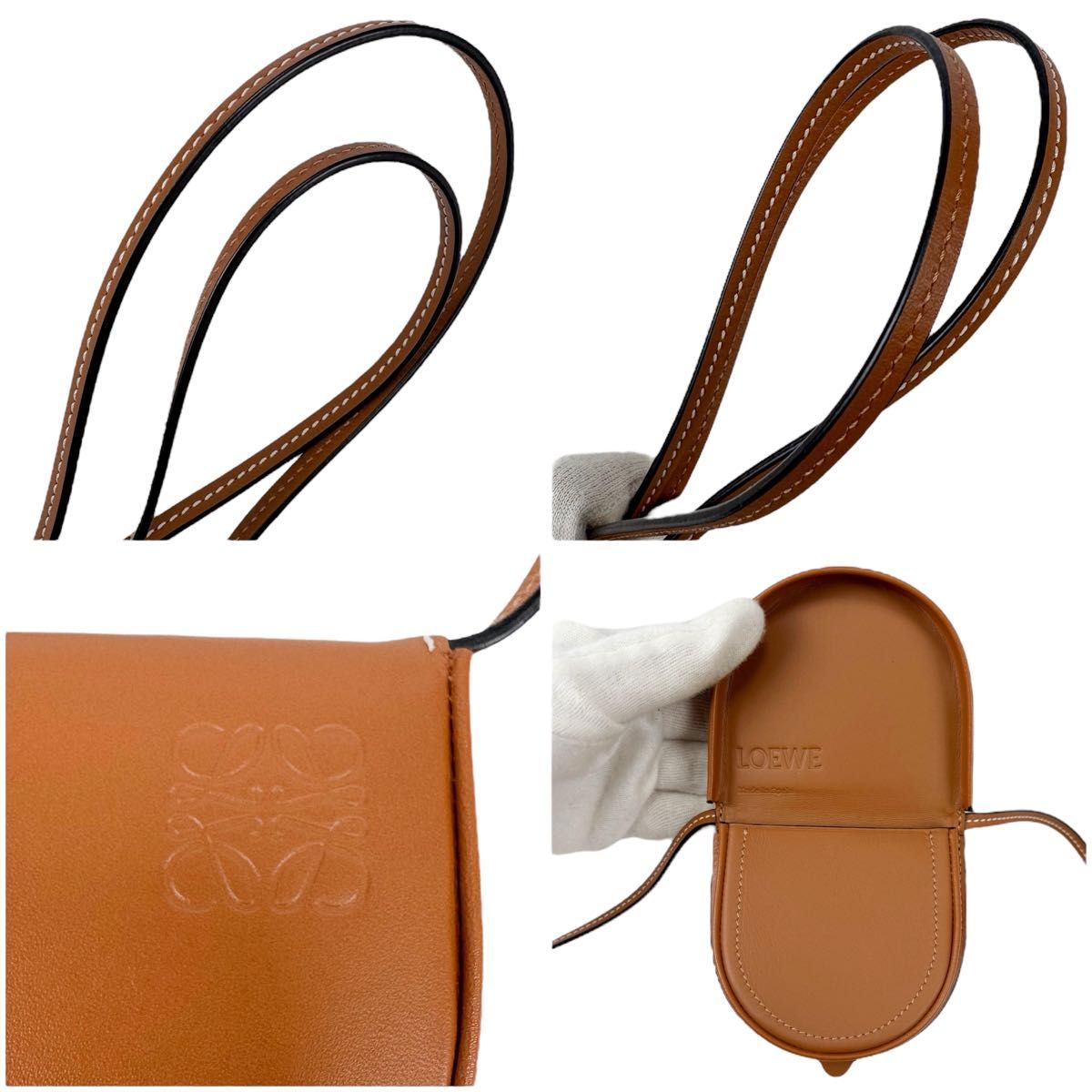 ロエベ LOEWE ヒールポーチ スモール ブラウン ミニショルダーバッグ