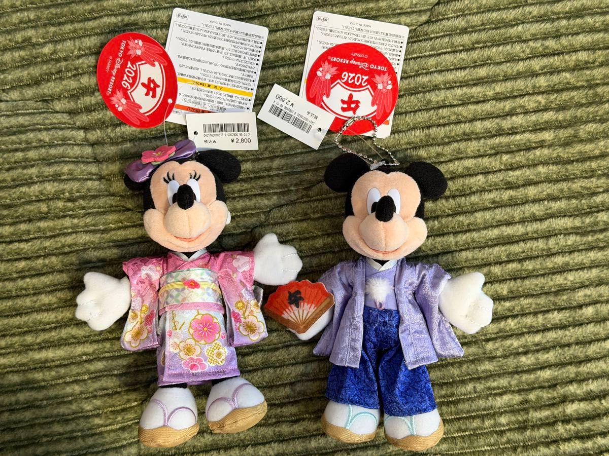 ディズニー ミッキー ミニー お正月ぬいぐるみバッジ 2026 着物