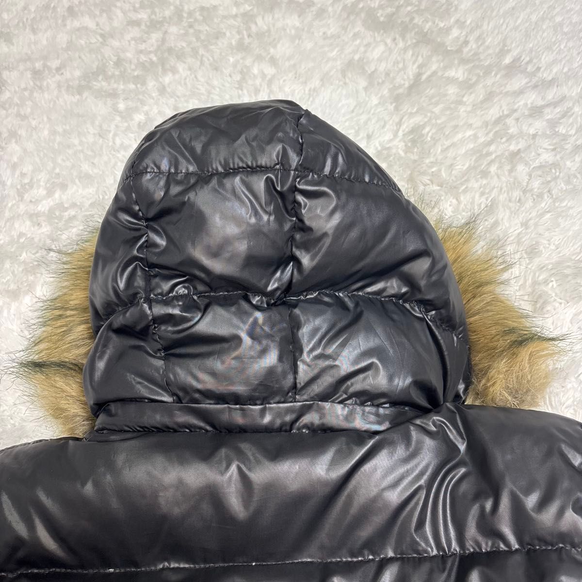 y2k archive ファー付きダウンジャケット 平成 ギャル 光沢 短丈