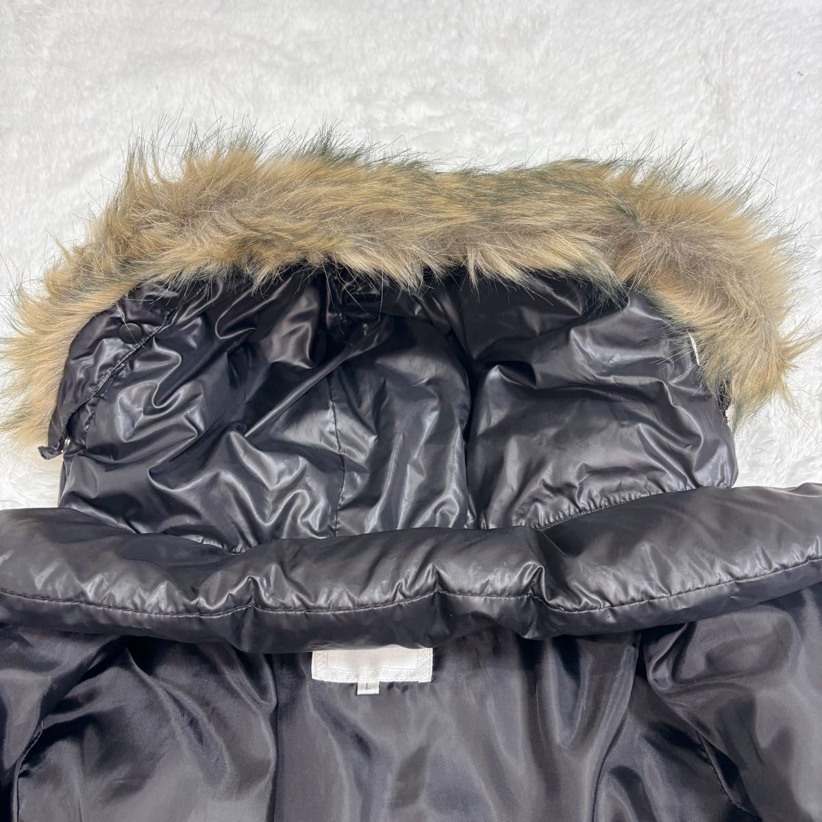 y2k archive ファー付きダウンジャケット 平成 ギャル 光沢 短丈