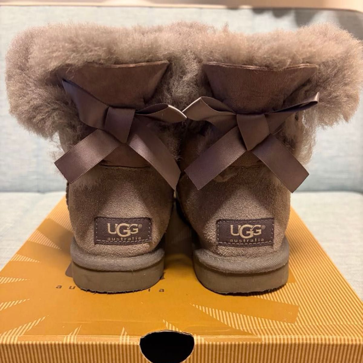 UGG ムートンブーツ リボン グレー 22cm サイズ5｜Yahoo!フリマ（旧