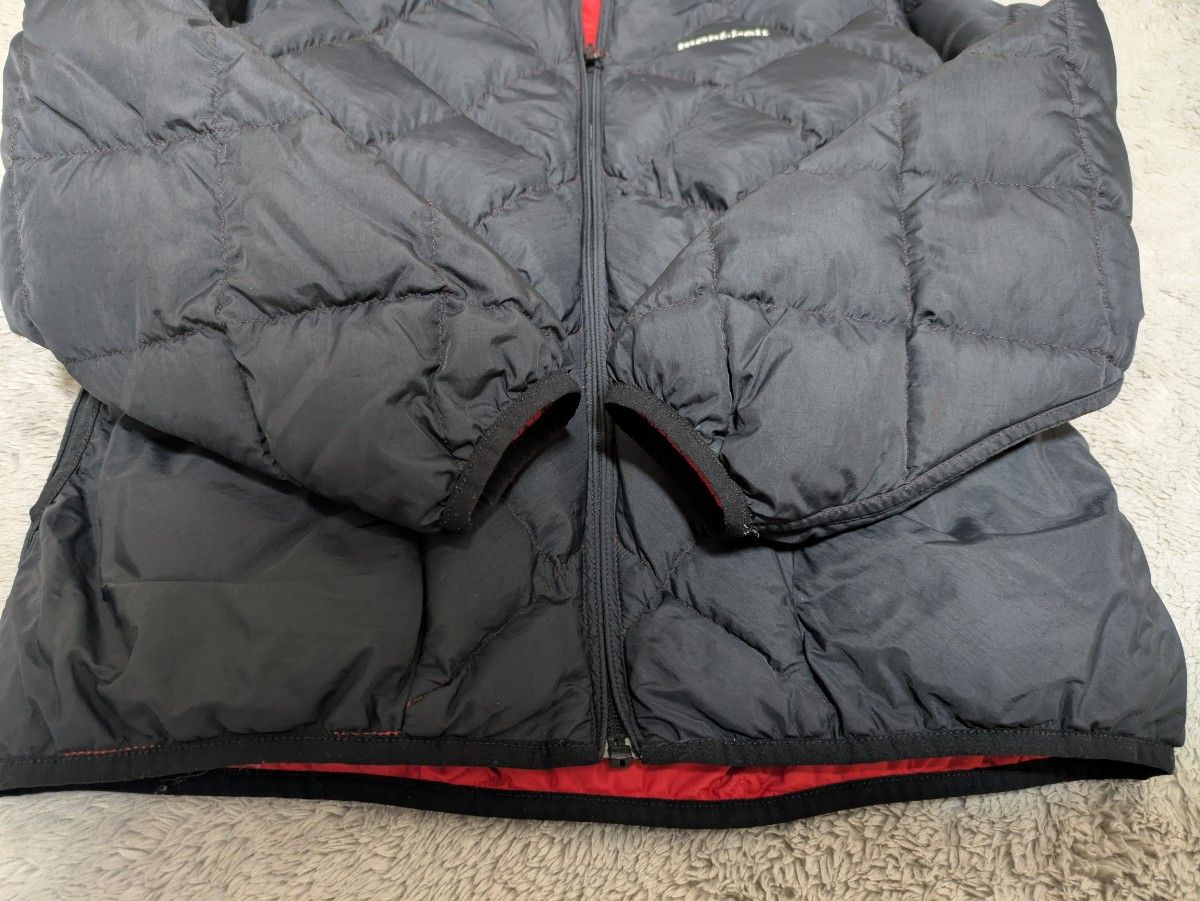 良品 リバーシブルダウンジャケット キルティング 黒赤 モンベル mont