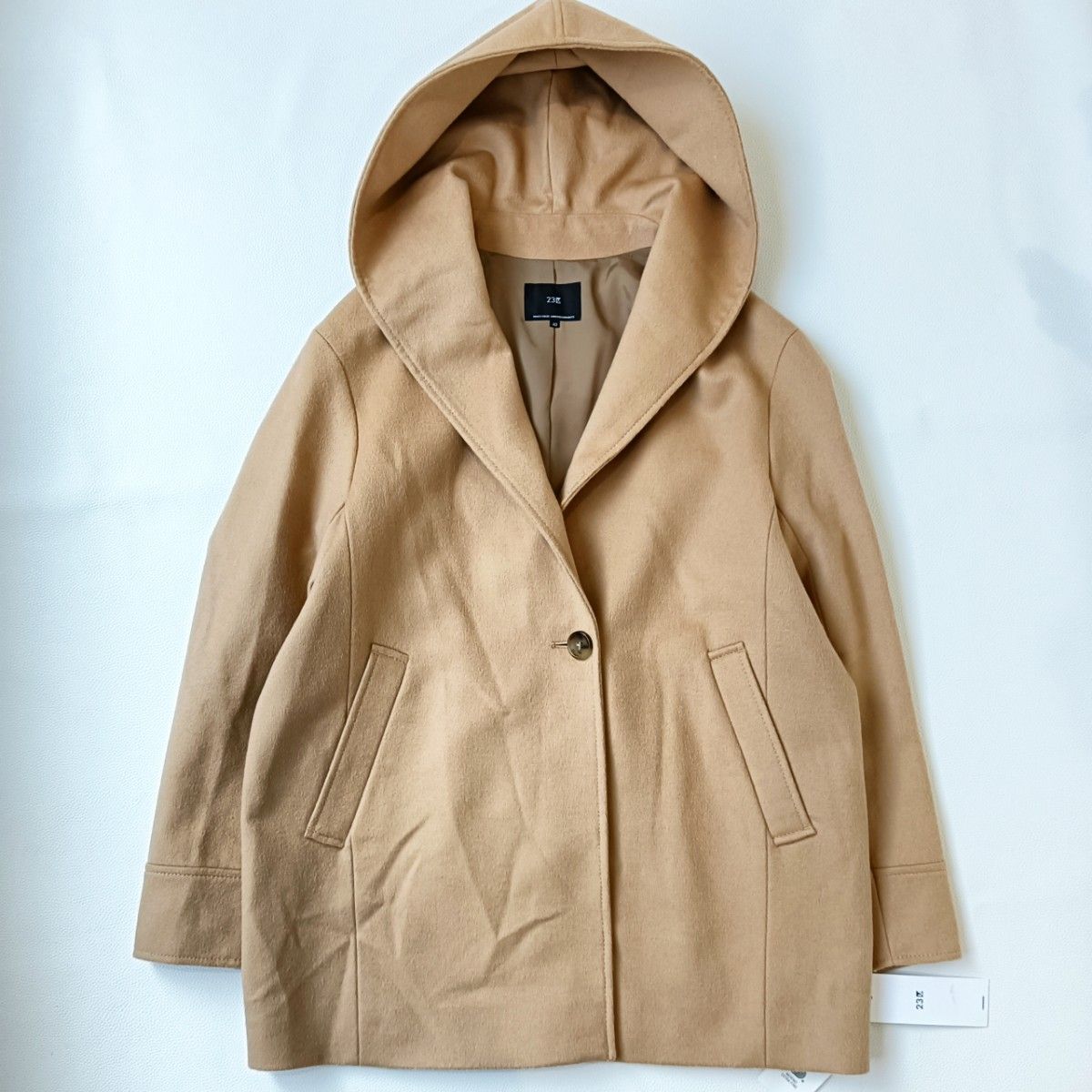 新品タグ付き】 《23区》 ウールカシミヤビーバー フード ショート