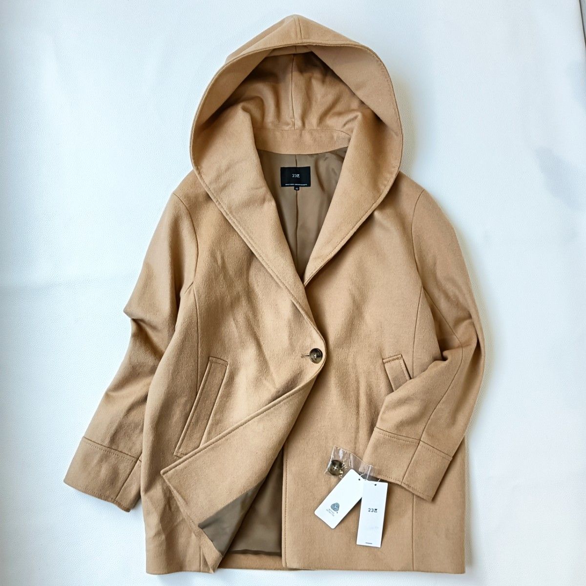 新品タグ付き】 《23区》 ウールカシミヤビーバー フード ショート