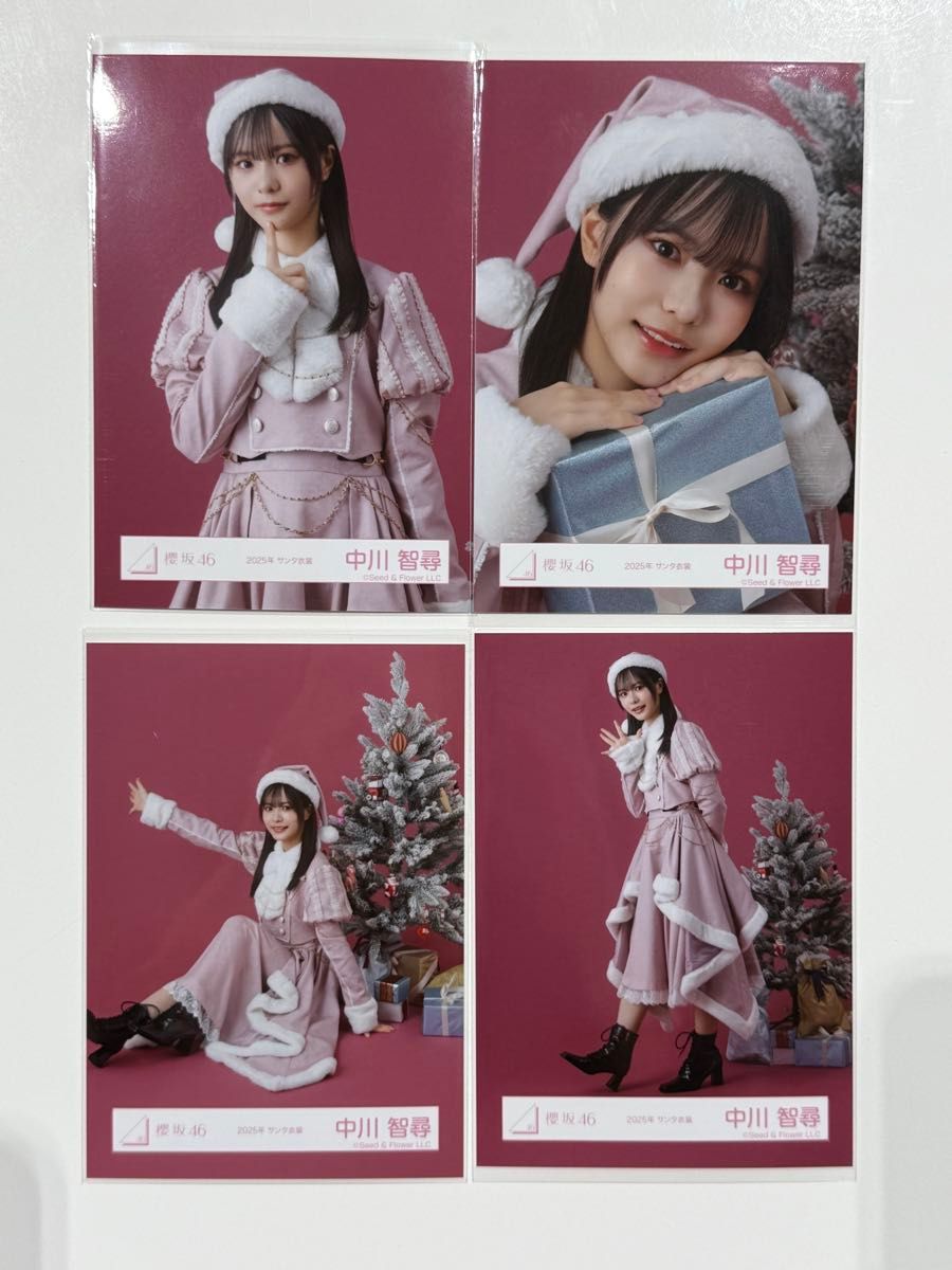 櫻坂46 直筆サイン入り 中川智尋 2025サンタ 櫻坂46 直筆サイン入り
