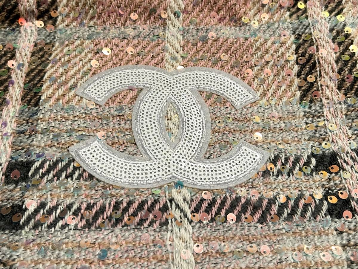 シャネル ツイード スパンコール入り トートバッグ シャネル