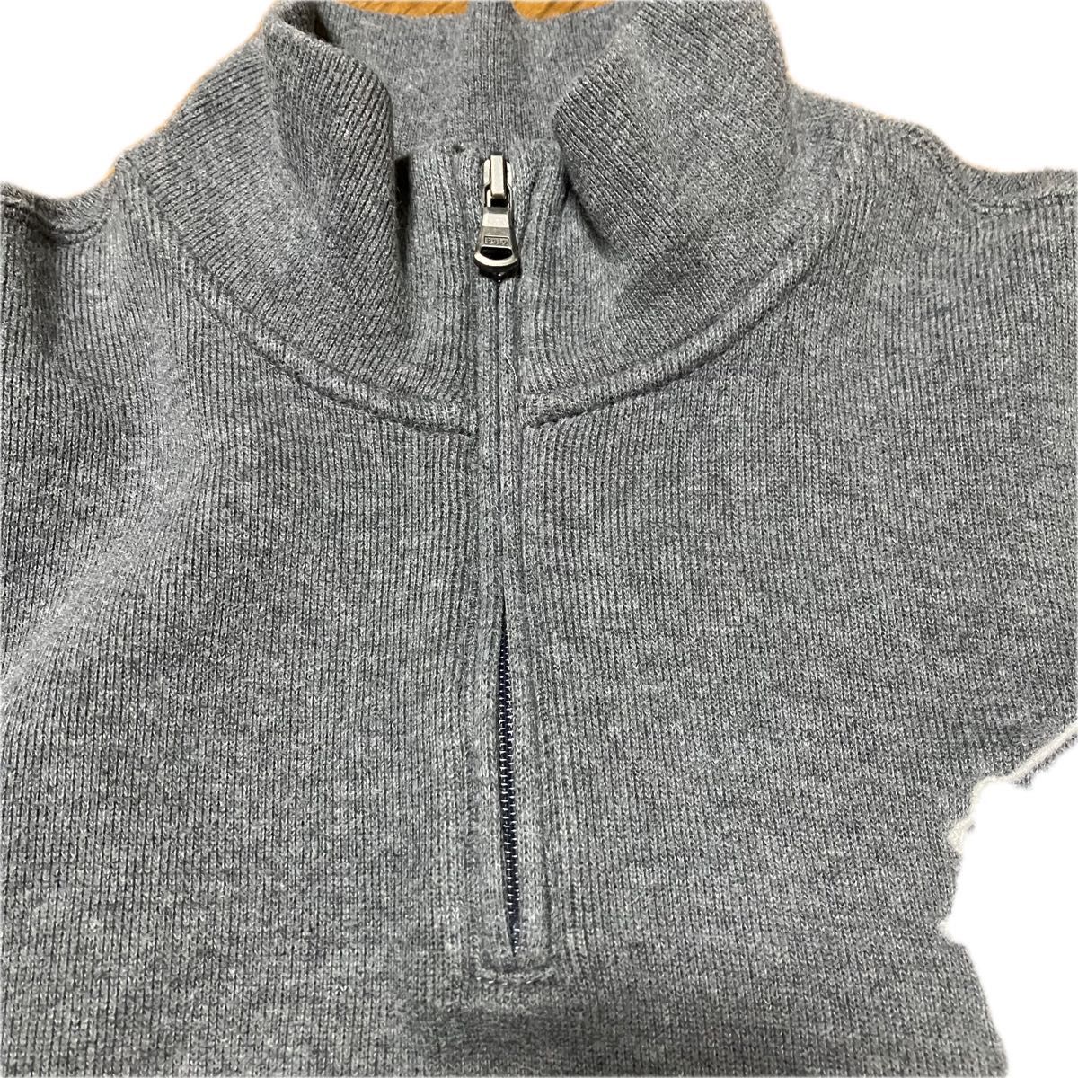 POLO RALPH LAUREN ハーフジップスウェット グレー ポニー刺繍 ラルフ