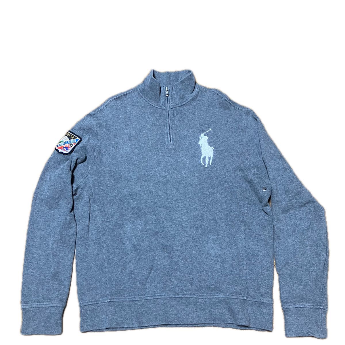 POLO RALPH LAUREN ハーフジップスウェット グレー ポニー刺繍 ラルフ