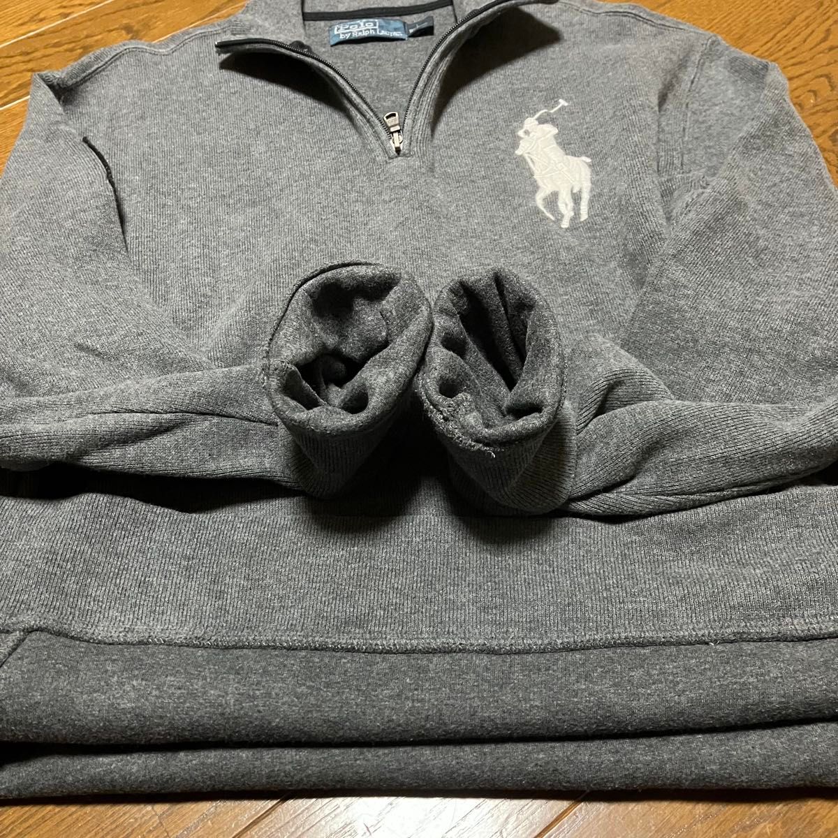 POLO RALPH LAUREN ハーフジップスウェット グレー ポニー刺繍 ラルフ