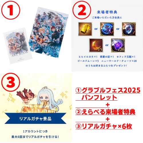 未使用】グラブルフェス2025 ①パンフレット②えらべる来場者特典③